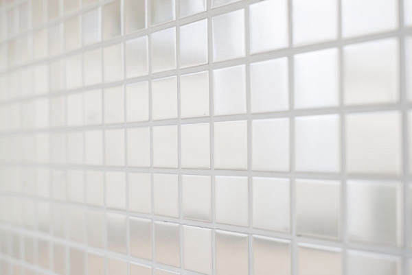 Mosaik Rückwand Edelstahl silber silber Stahl gebürstet Fliesenspiegel Küche MOS129-23D_f