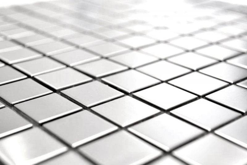 Mosaik Rückwand Edelstahl silber silber Stahl gebürstet Fliesenspiegel Küche MOS129-23D_f