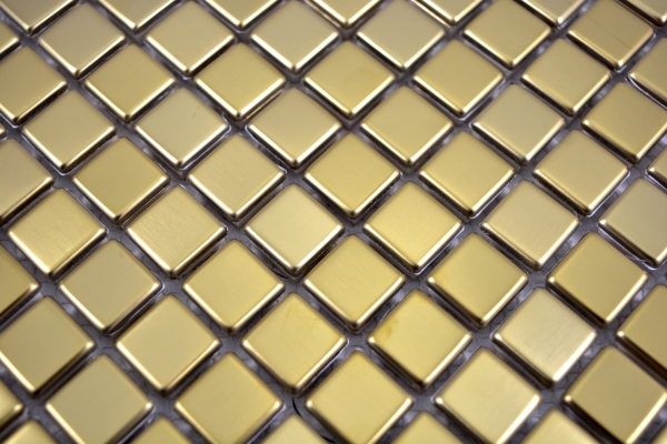 Mosaik Rückwand Edelstahl gold Gold Stahl gebürstet Fliesenspiegel Küche MOS129-0707_f