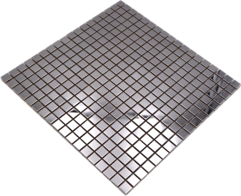 Piastrella di mosaico in acciaio inox argento lucido backsplash parete della cucina MOS129-15G
