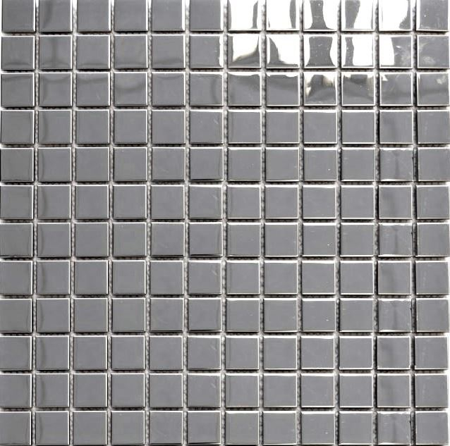 Piastrella di mosaico in acciaio inox argento lucido backsplash parete della cucina MOS129-23G