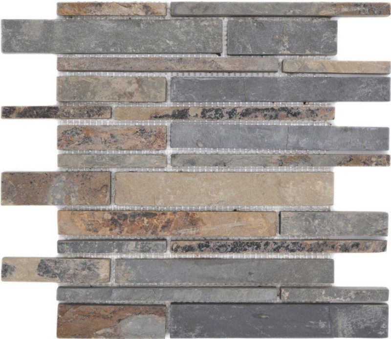 Slate mosaic tile natural stone rust brick rustic wall cladding kitchen tile mosaic mat - MOS34-2525