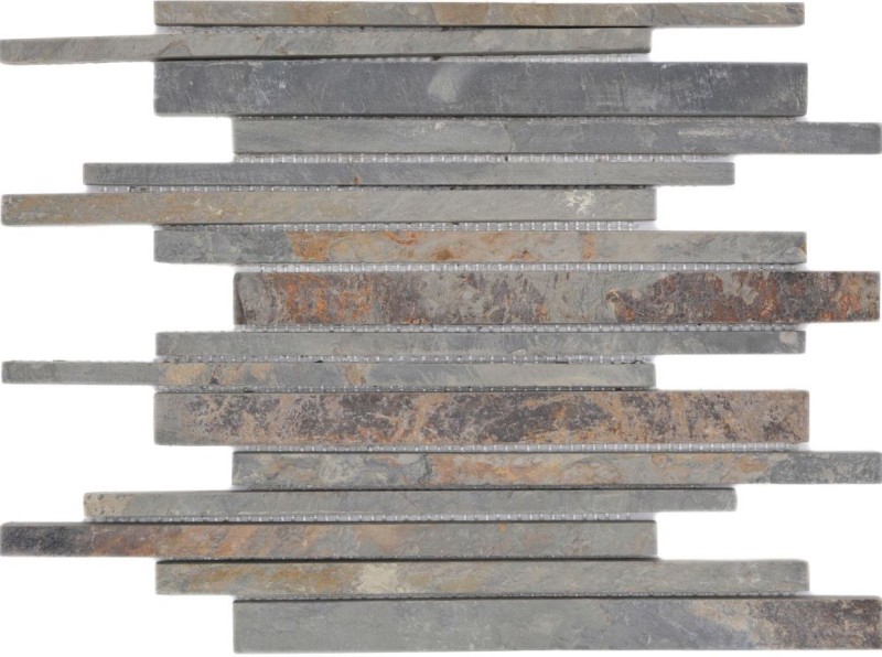Mosaic tile slate natural stone rust rods slate wall cladding wall cladding rustic MOS34-S69_f