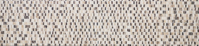 Marmor Mosaik Fliese Naturstein Stäbchen beige creme dunkelbraun Fliesenspiegel Küche - MOSSopo-M10-VH21