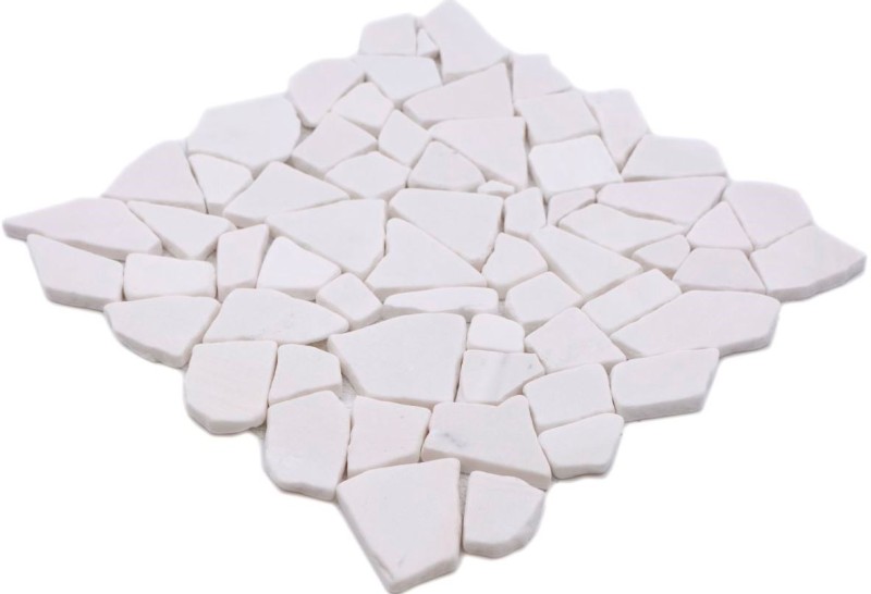 Mosaico di cava di marmo naturale pietra poligonale bianco rivestimento parete backsplash piastrelle cucina piastrelle - MOS44-0102