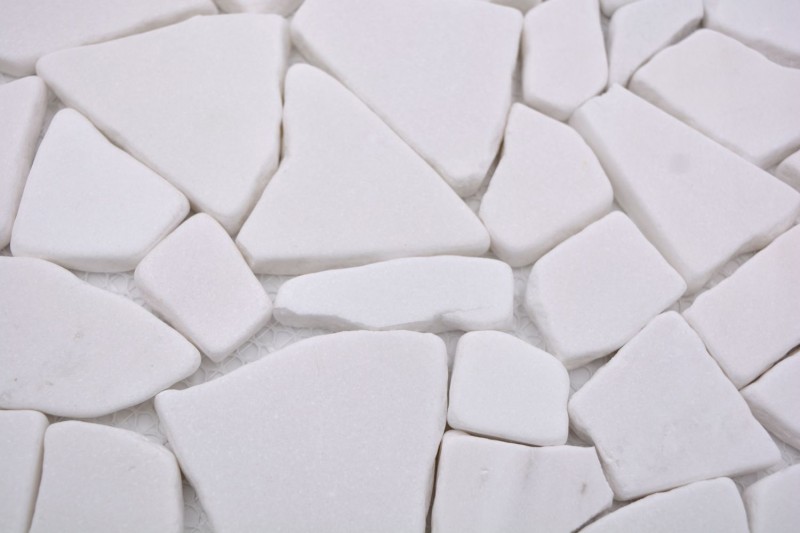 Mosaico di cava di marmo naturale pietra poligonale bianco rivestimento parete backsplash piastrelle cucina piastrelle - MOS44-0102