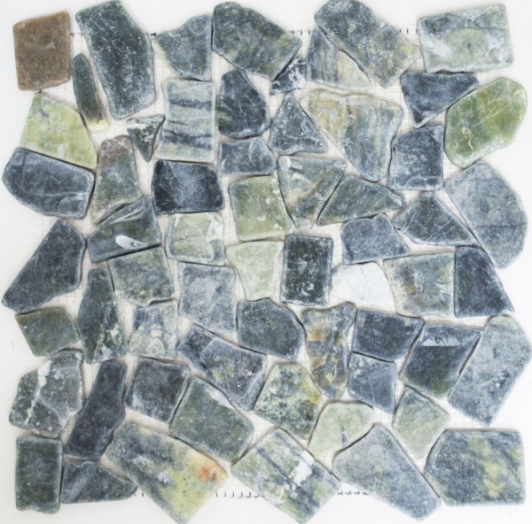 Handmuster Mosaik Fliese Marmor Naturstein Bruch Ciot grau-grün MOS44-0208_m