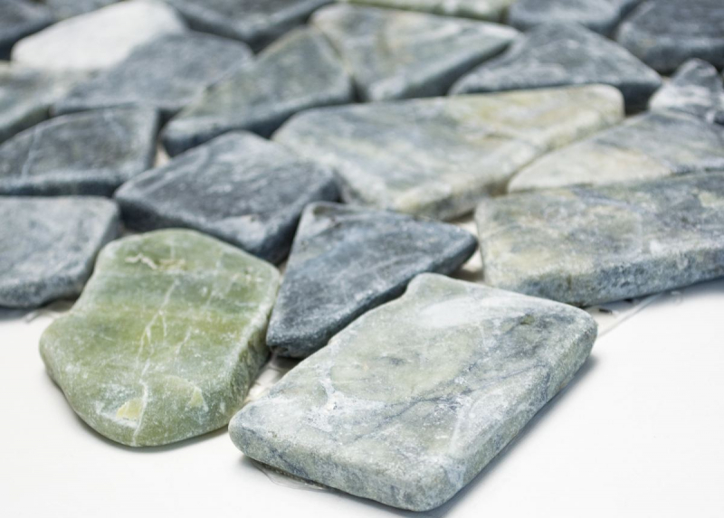 Mosaico di cava in pietra naturale poligonale grigio-verde antracite piastrella backsplash piastrella da parete cucina - MOS44-0208