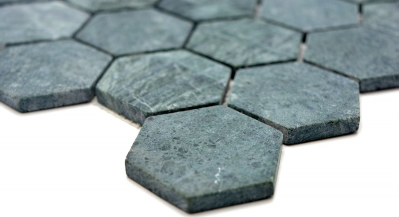 Marble mosaic tile natural stone hexagon green anthracite stone effect tile backsplash - MOS44-0210