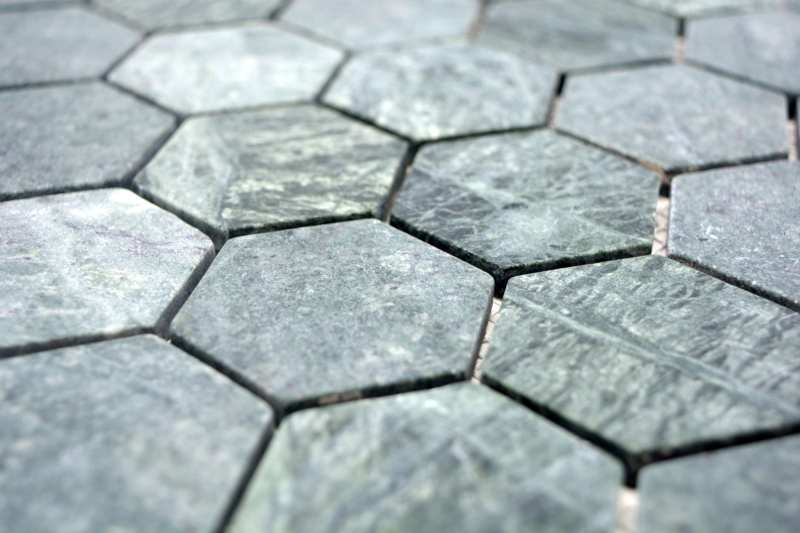 Campione a mano piastrelle di mosaico marmo pietra naturale esagono marmo verde MOS44-0210_m