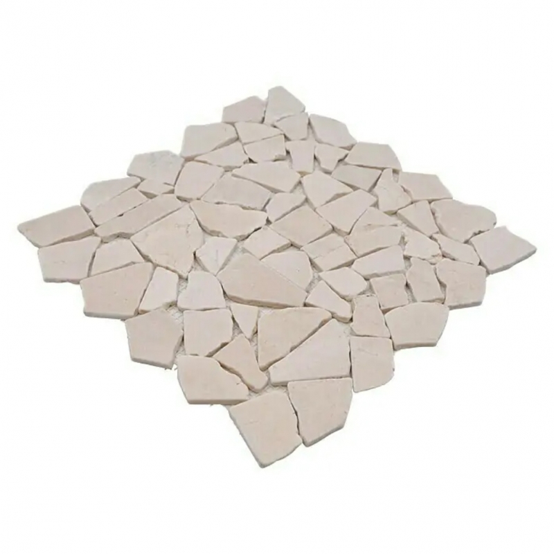 Mosaico di cava in pietra naturale bianco crema poligonale per lalzatina della cucina piastrelle per lalzatina della cucina bagno - MOS44-0104