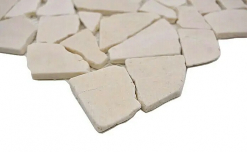 Mosaico di cava in pietra naturale bianco crema poligonale per lalzatina della cucina piastrelle per lalzatina della cucina bagno - MOS44-0104