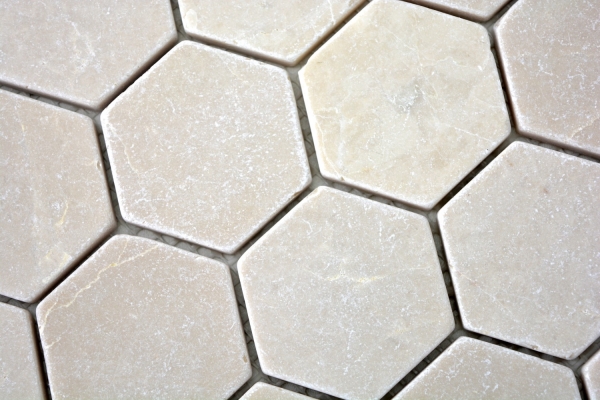 Mosaik Fliese Marmor Naturstein weiß cream beige quadratisch WB42-01041 Matte 