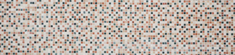 Marmor Mosaik Steine Naturstein creme beige rot grün Random mini Quadrat Fkiesenspiegel Bad - MOS38-1204