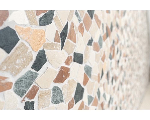 Mosaik Bruch Marmor Naturstein creme beige rot grün Polygonal Random Sprtzschutz Fliesenspiegel Küche - MOS44-1204