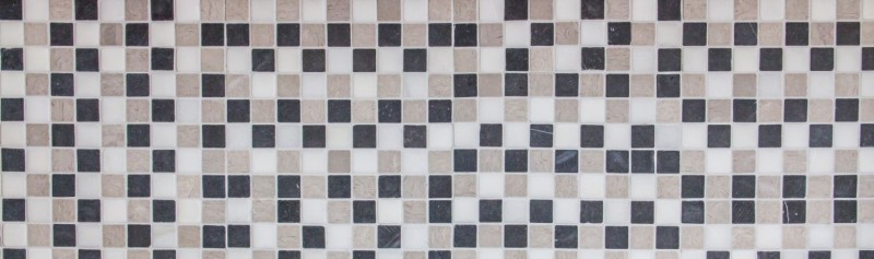 Marmor Mosaik Fliese Naturstein beige grau schwarz Fliesenspiegel Wand - MOS40-MOS32/1125
