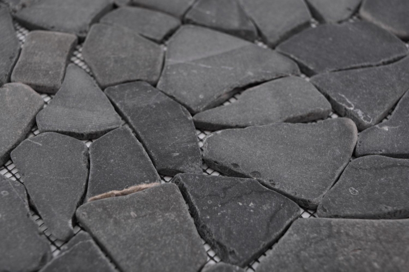 Mosaico cava marmo pietra naturale nero nero antracite grigio scuro piastrelle poligonali backsplash cucina parete bagno - MOS44-30-120