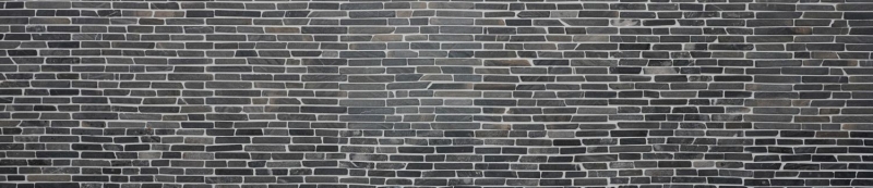 Mosaïque marbre pierre naturelle gris anthracite Brick composite baguettes protection anti-projections carrelage cuisine mur - MOS40-0125