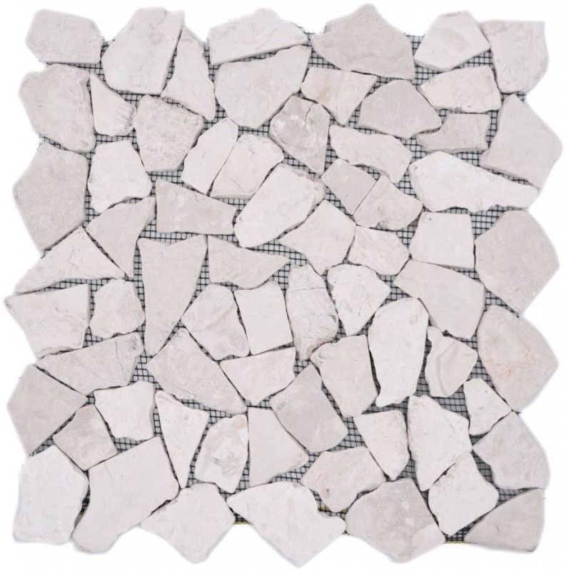 Mosaico di marmo di cava pietra naturale beige chiaro avorio piastrelle poligonali rivestimento parete - MOS44-30-100