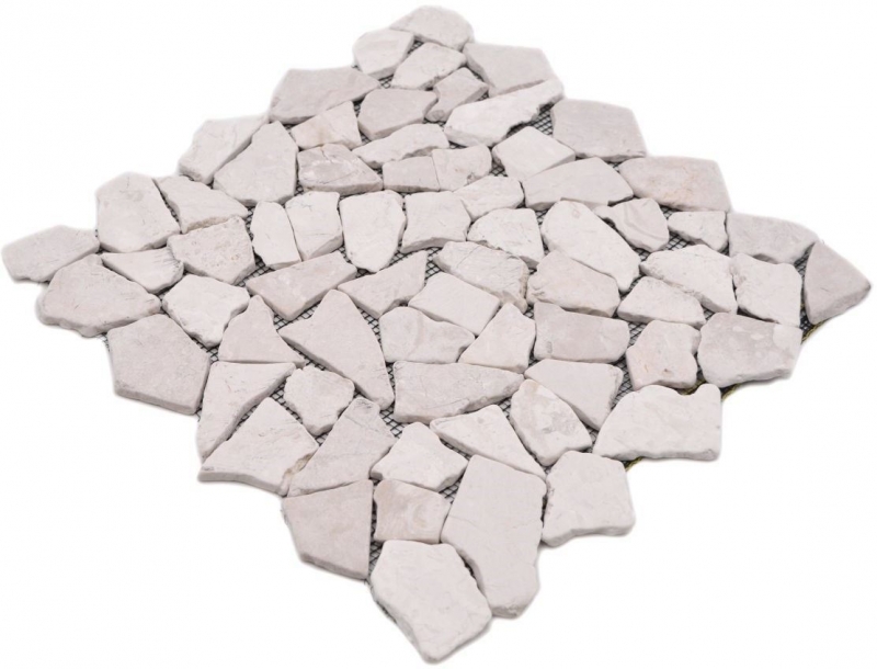 Mosaic quarry marble natural stone light beige ivory polygonal tile splashback wall cladding - MOS44-30-100