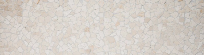 Mosaic quarry marble natural stone light beige ivory polygonal tile splashback wall cladding - MOS44-30-100