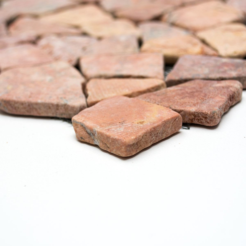 Mosaik Fliese Marmor Naturstein rot Brickmosaik Rossovero 40-0220_f10 Matten 