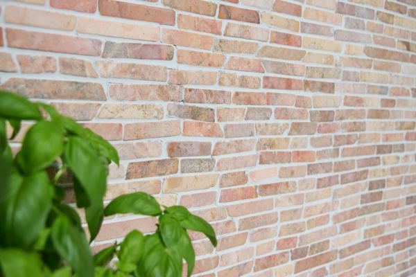 Handmuster Mosaik Fliese Marmor Naturstein rot Brick Rossoverona MOS40-0145_m