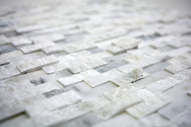 Mosaik Fliese Marmor Naturstein weiß Brick Botticino40-0102_f10 Matten 