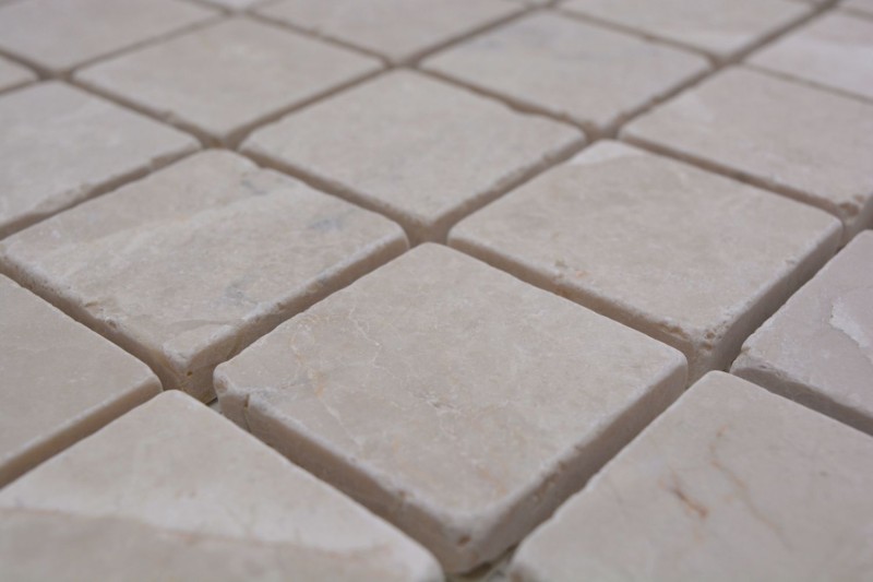 Marble mosaic tile natural stone ivory cream light beige tile backsplash wall tile kitchen bathroom - MOS36-0106