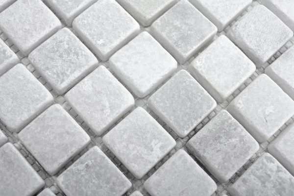 Marble mosaic tile natural stone Ibiza white light gray cream tile backsplash shower wall floor bathroom - MOS40-42023