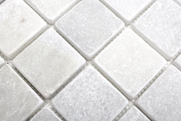 Marble mosaic tile natural stone Ibiza white light gray cream shower wall floor wall tile kitchen - MOS40-42048