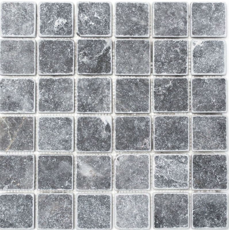 Marbre Mosaïque Carreau pierre naturelle Nero noir anthracite gris foncé Carreau mural salle de bain - MOS36-0404
