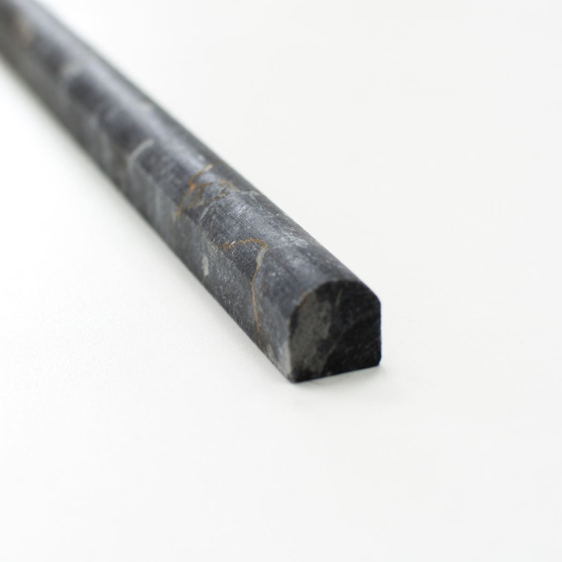 Border marble natural stone nero black anthracite dark gray profile pencil antique look wall kitchen floor - MOSPENC-43315