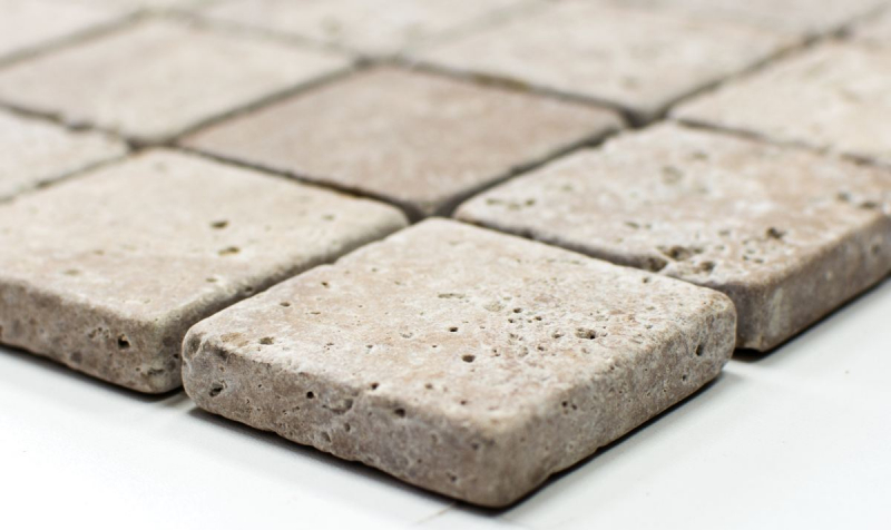 Travertino mosaico piastrelle terrazza pavimento pietra naturale medio noce marrone piastrelle backsplash muro piastrelle cucina piastrelle rivestimento in mattoni - MOS43-44048