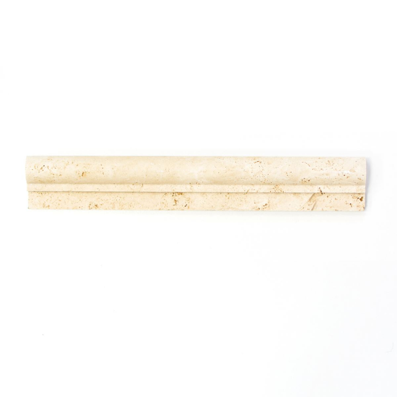 Borde bordure travertin pierre naturelle Chiaro beige crème profilé pierre naturelle aspect antique sol mur cuisine sauna salle de bain - MOSProf-46348