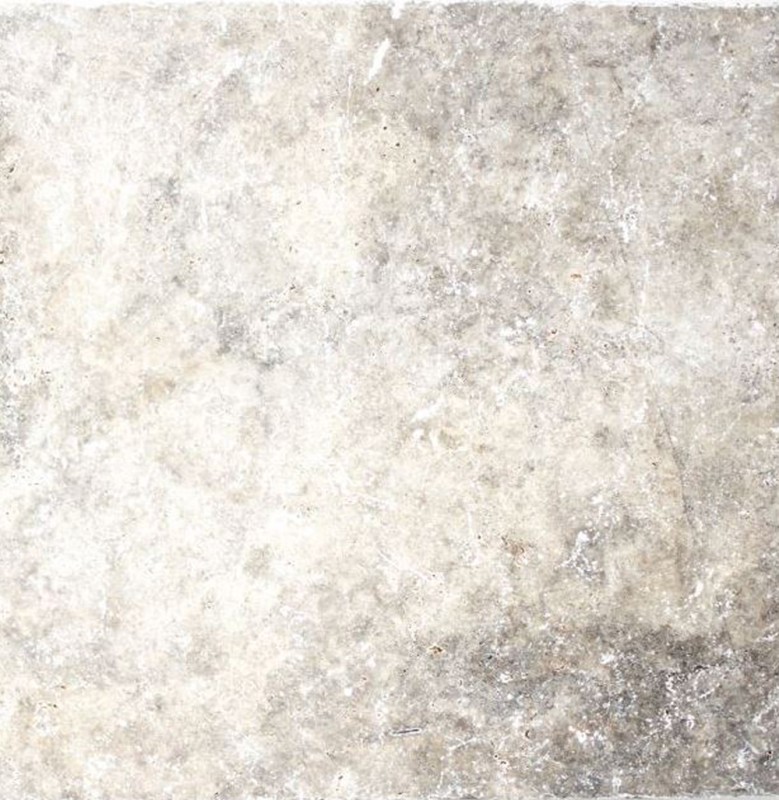 Carreau travertin pierre naturelle Silver argent blanc gris clair Carreau pierre naturelle argent aspect antique Carreau de sol Carreau mural cuisine - MOSF-45-47030