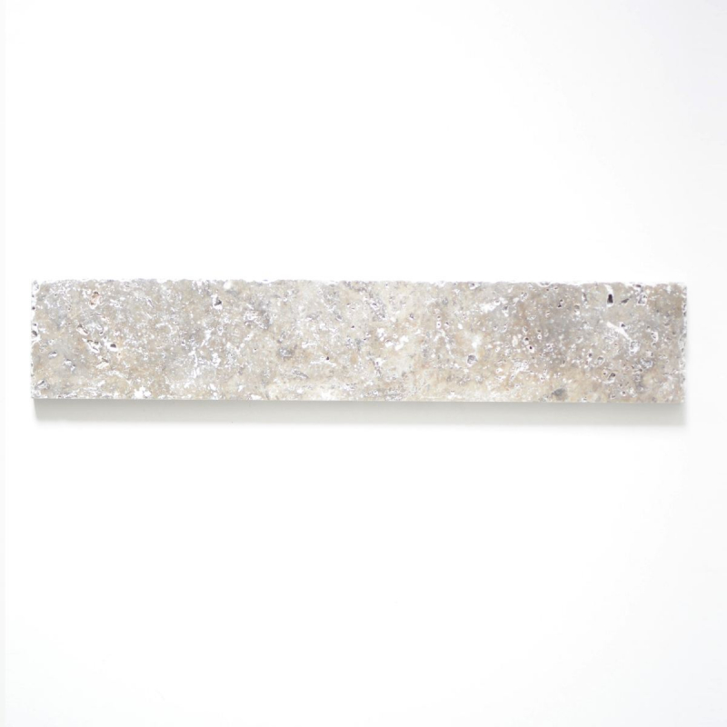 Zoccolo Travertino pietra naturale Argento argento bianco grigio chiaro zoccolo pietra naturale argento aspetto antico parete cucina pavimento bagno sauna- MOSSock-47470