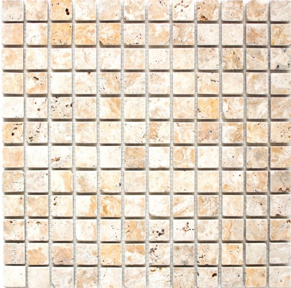 Hand sample mosaic tile travertine natural stone yellow gold antique travertine MOS43-51023_m