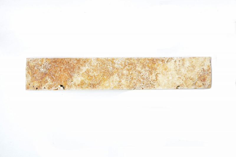 Zoccolo in travertino pietra naturale giallo oro zoccolo in pietra naturale oro marrone aspetto antico parete bagno cucina pavimento sauna - MOSSock-51470