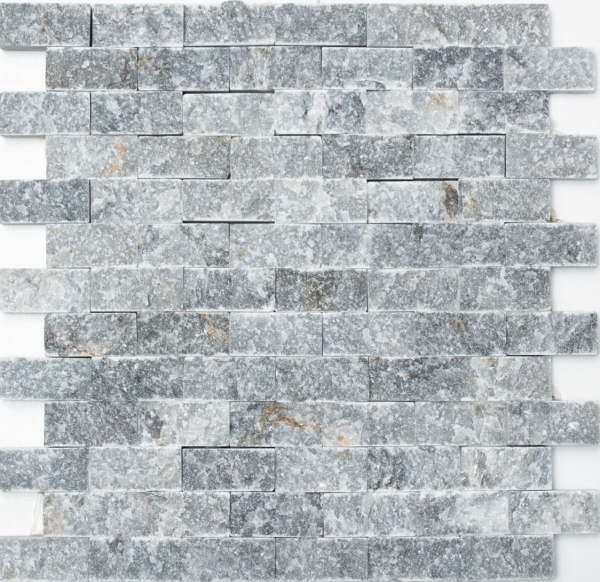 Hand sample mosaic stone wall marble natural stone anthracite gray Brick Splitface gray Marble 3D MOS40-48196_m