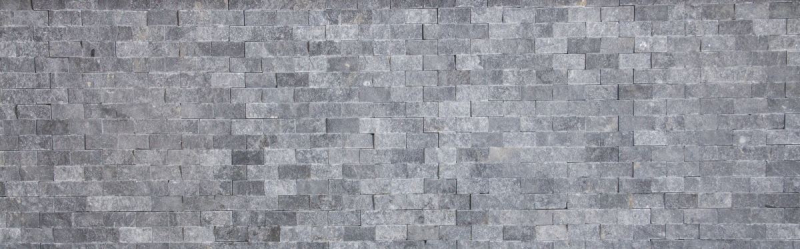 Campione a mano di mosaico in pietra marmo pietra naturale grigio antracite Brick Splitface grigio Marmo 3D MOS40-48196_m