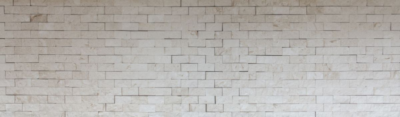 Mosaico di pietra calcarea pietra naturale Splitface muro di pietra bianco crema Brick Limestone 3D ottica piastrelle backsplash muro piastrelle bagno - MOS29-49248