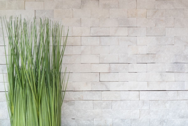 Muro a mosaico di marmo Splitface pietra naturale pietra bianca muro di mattoni legame Ibiza Sugar 3D ottico piastrelle backsplash cucina - MOS45-0204