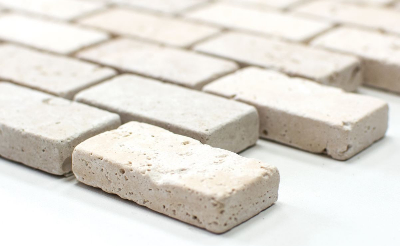 Mosaik MOS43-46234 Carrelage en pierre naturelle Beige Brick Chiaro Travertin 