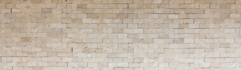 Travertine stone wall stones wall natural stone beige brick split face 3D look tile backsplash kitchen tile wall - MOS43-46248