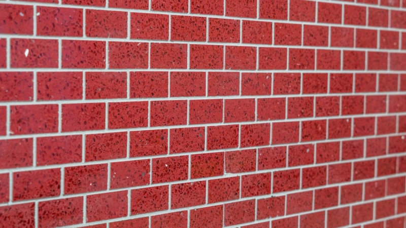 Mosaikfliesen Quarz Komposit Kunststein Brick Artificial rot MOS46-ASMB4