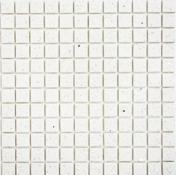 Mosaikfliesen Quarz Komposit Kunststein Artificial weiß MOS46-ASM21