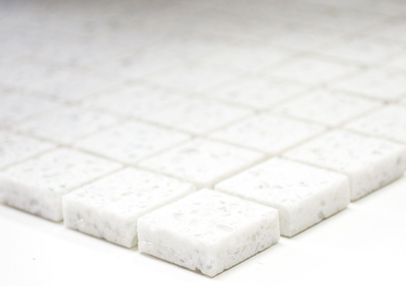 Mosaic tiles quartz composite artificial stone Artificial white MOS46-ASM21_f