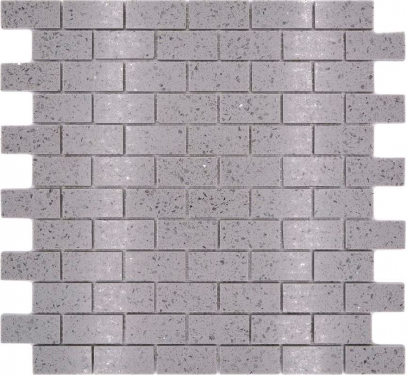 Mosaikfliesen Quarz Komposit Kunststein Brick Artifical grau MOS46-0204
