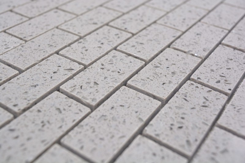 Piastrelle di mosaico quarzo composito pietra artificiale Brick Artifical grey MOS46-0204